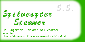 szilveszter stemmer business card